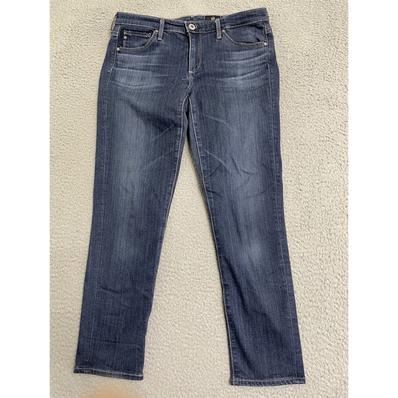 ag adriano goldschmied the stevie capri size 28 Mid Rise Medium Wash Jeans - Picture 1 of 12